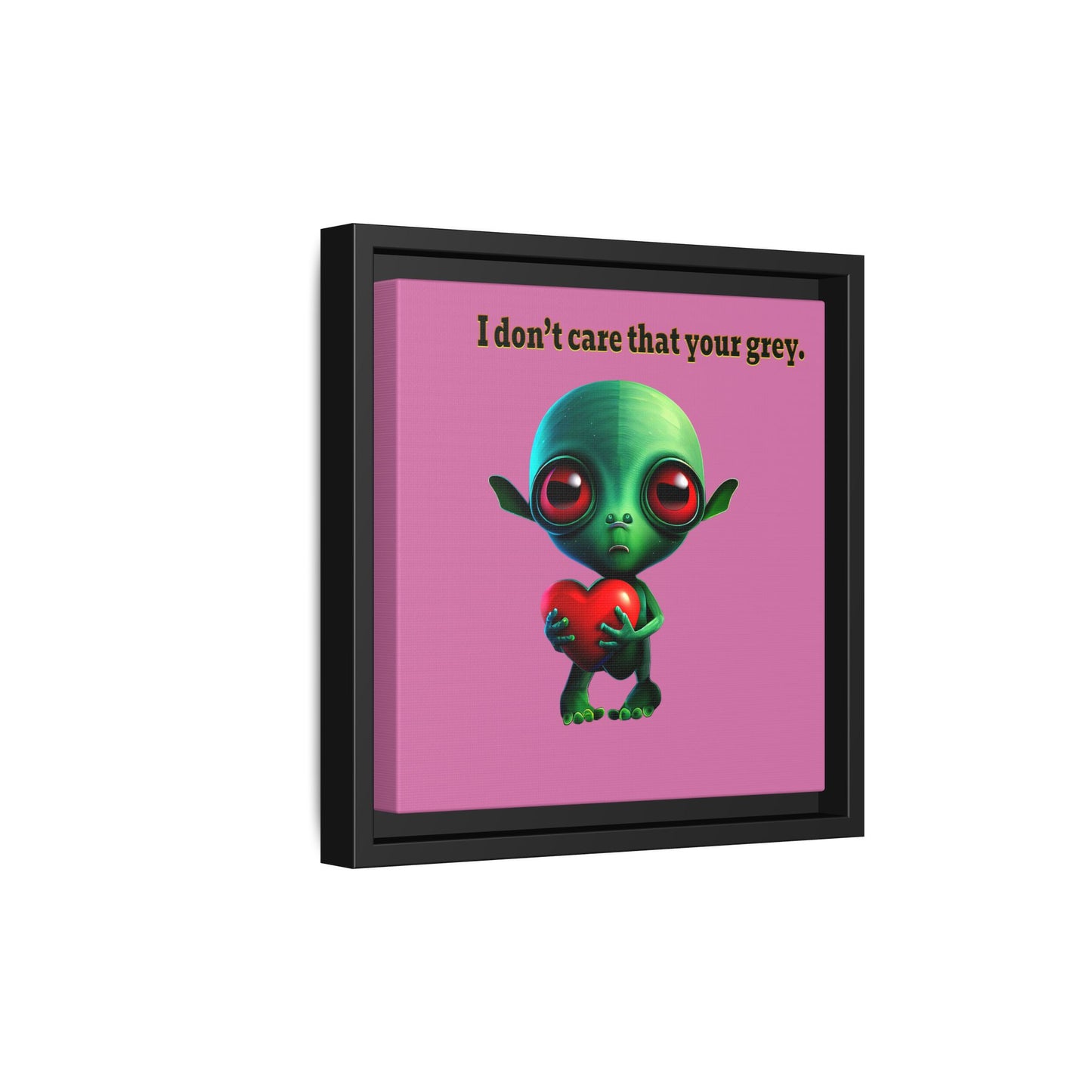 I don't care that your grey - framed canvas art (light pink)