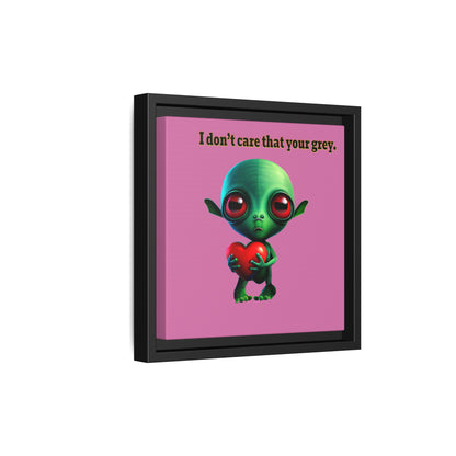 I don't care that your grey - framed canvas art (light pink)