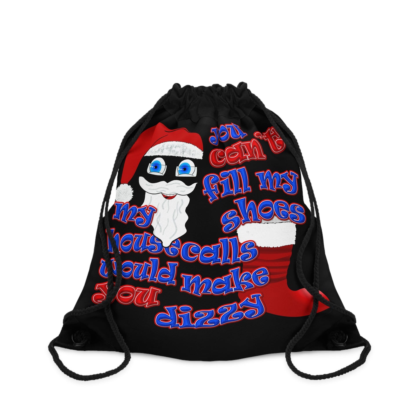 santa's shoes - Drawstring Bag (black)