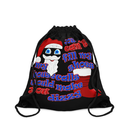 santa's shoes - Drawstring Bag (black)