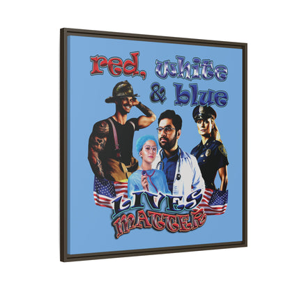 rw&b lives matter - framed canvas art (light blue)