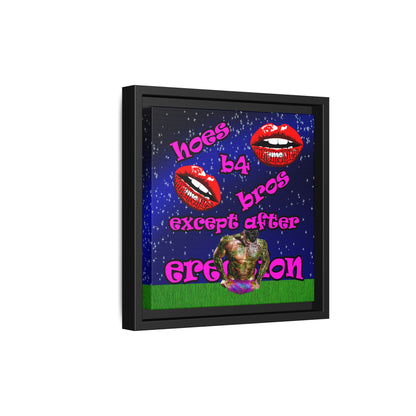 hoes b4 bros - framed canvas art ('snoops' background)