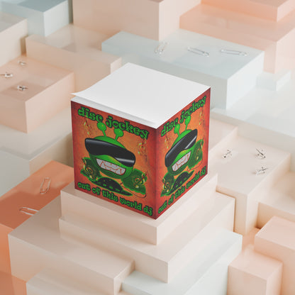 disc jockey - note cube (burnt orange)