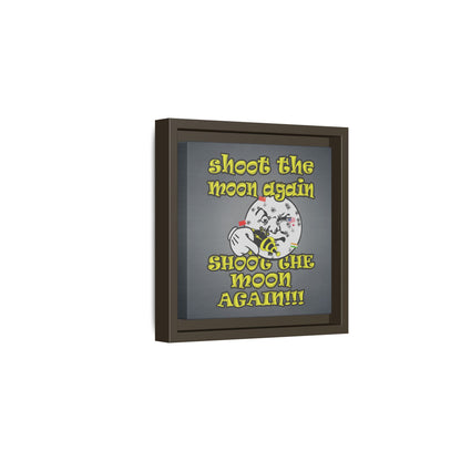 shoot the moon again - framed canvas art (grey-light grey)