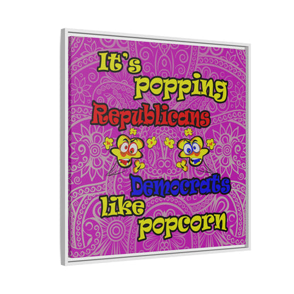 popping like popcorn - framed canvas art (pink swirl)