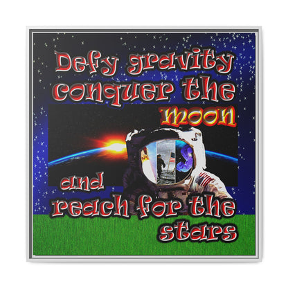defy conquer reach - framed canvas art ('snoops' background)