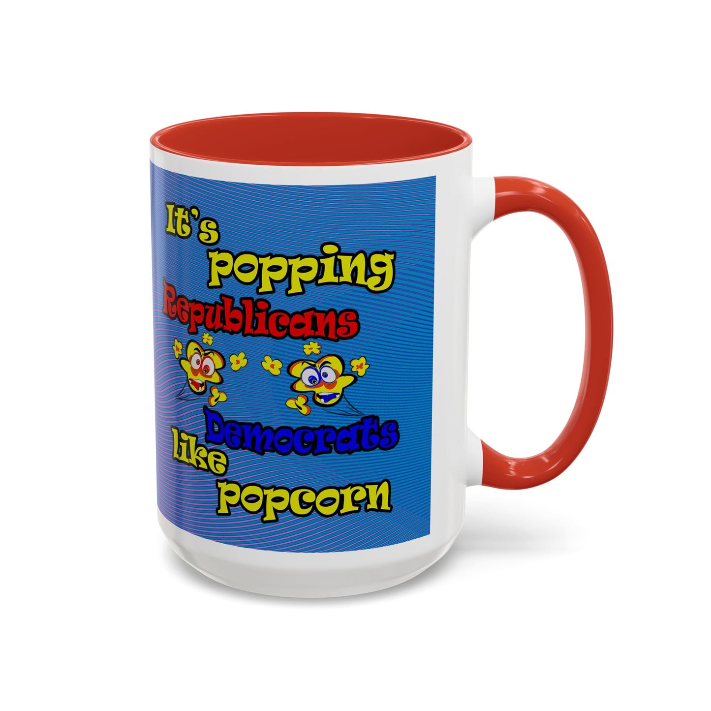 popping like popcorn - Accent Mug (light blue-purple wave)