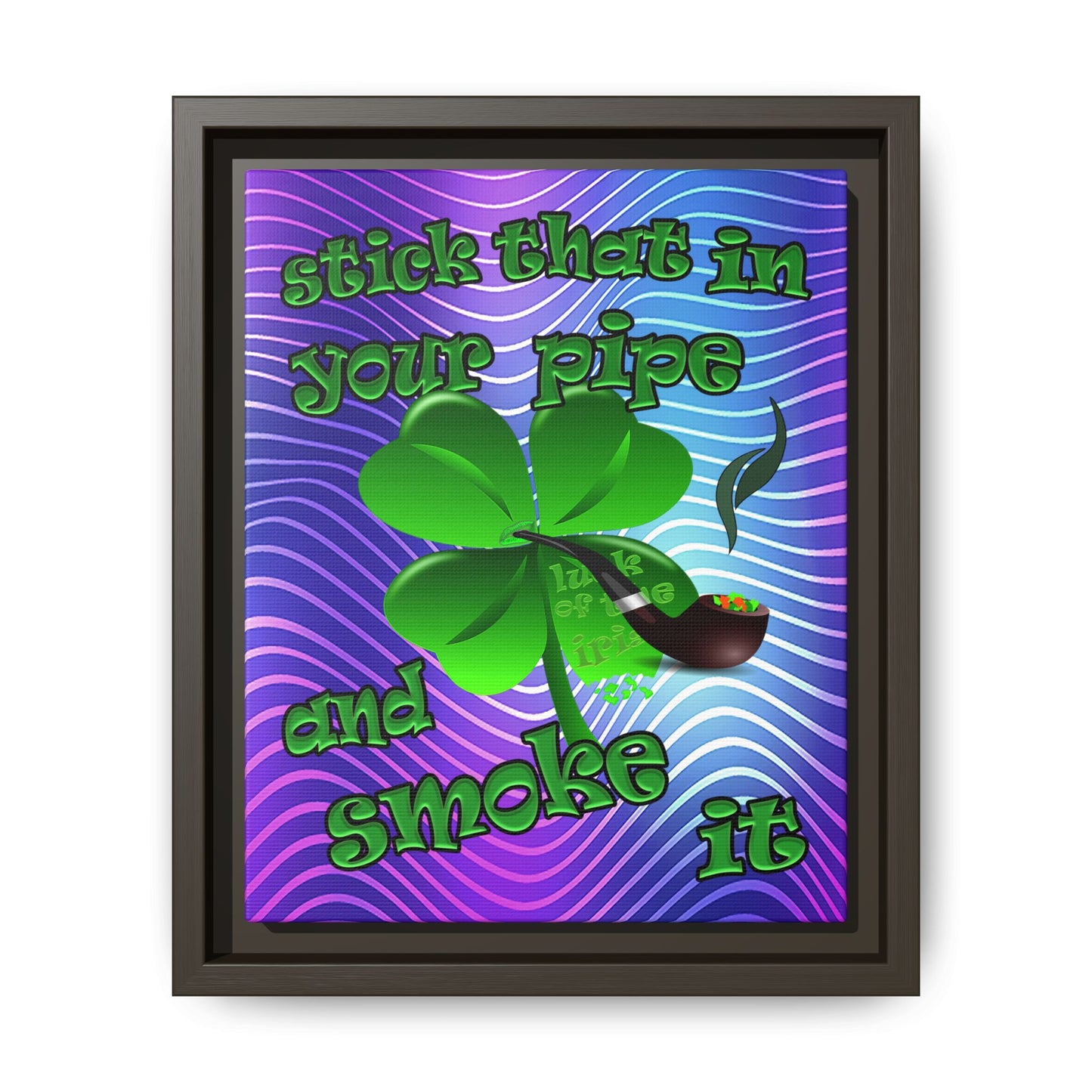 stick that in your pipe and smoke it - framed canvas art (purple wave)