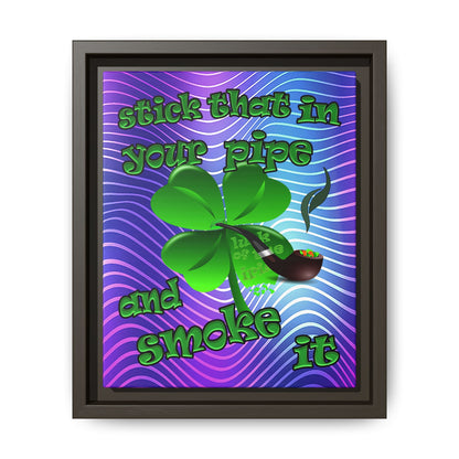 stick that in your pipe and smoke it - framed canvas art (purple wave)
