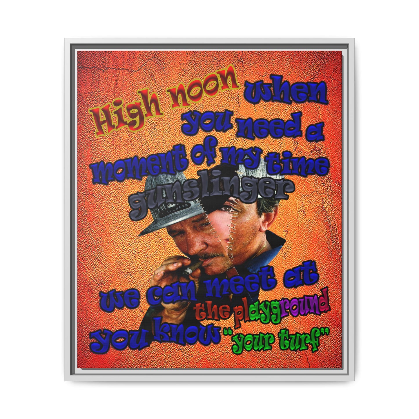 high noon - framed canvas art (burnt orange)