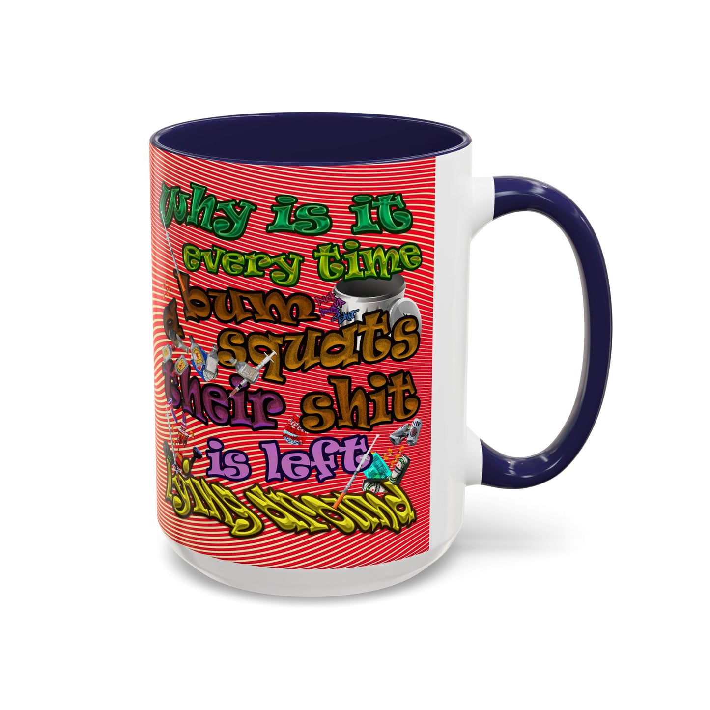 the bum's shit - Accent Mug (yellow-orange wave)