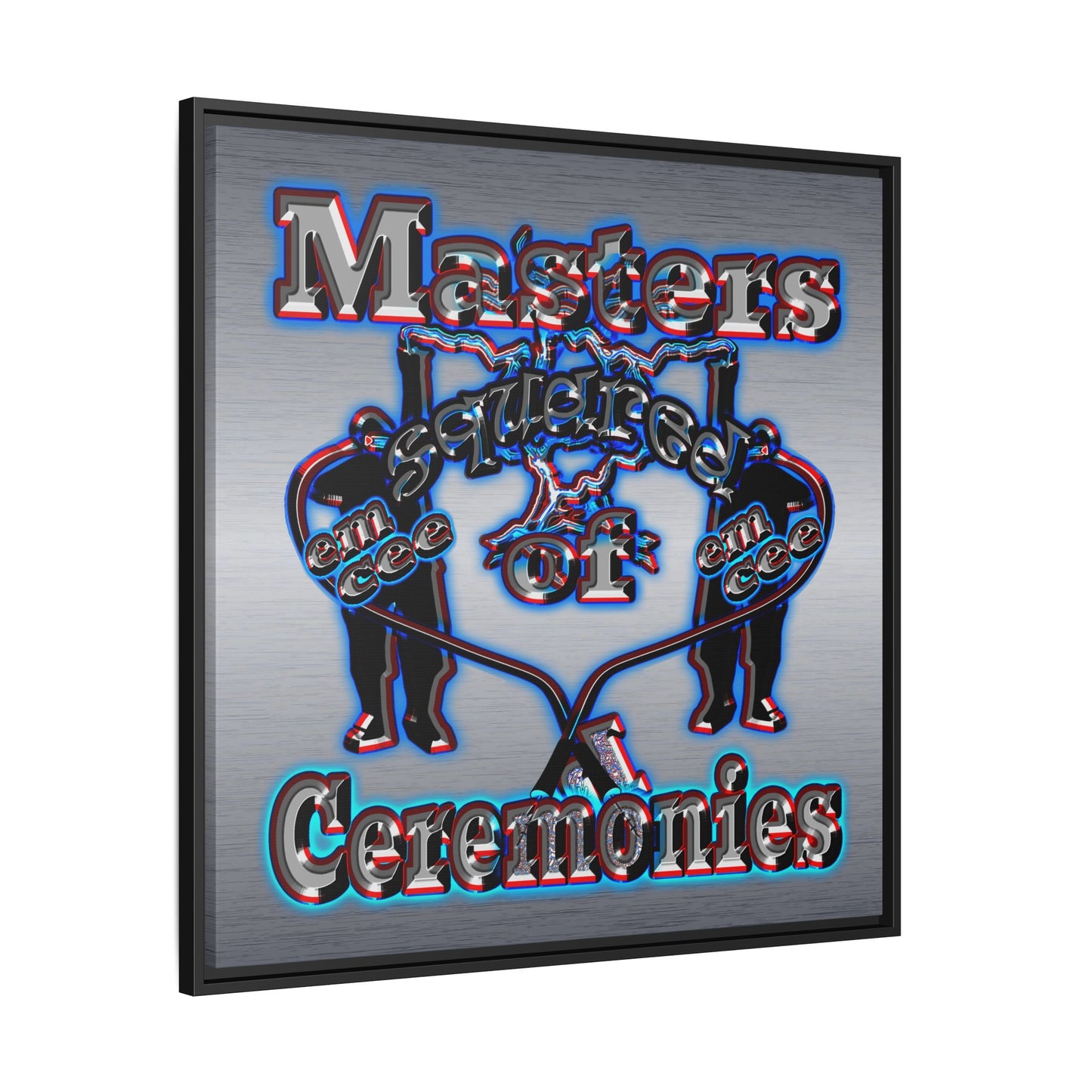 em cee squared - framed canvas art (brushed nickel)