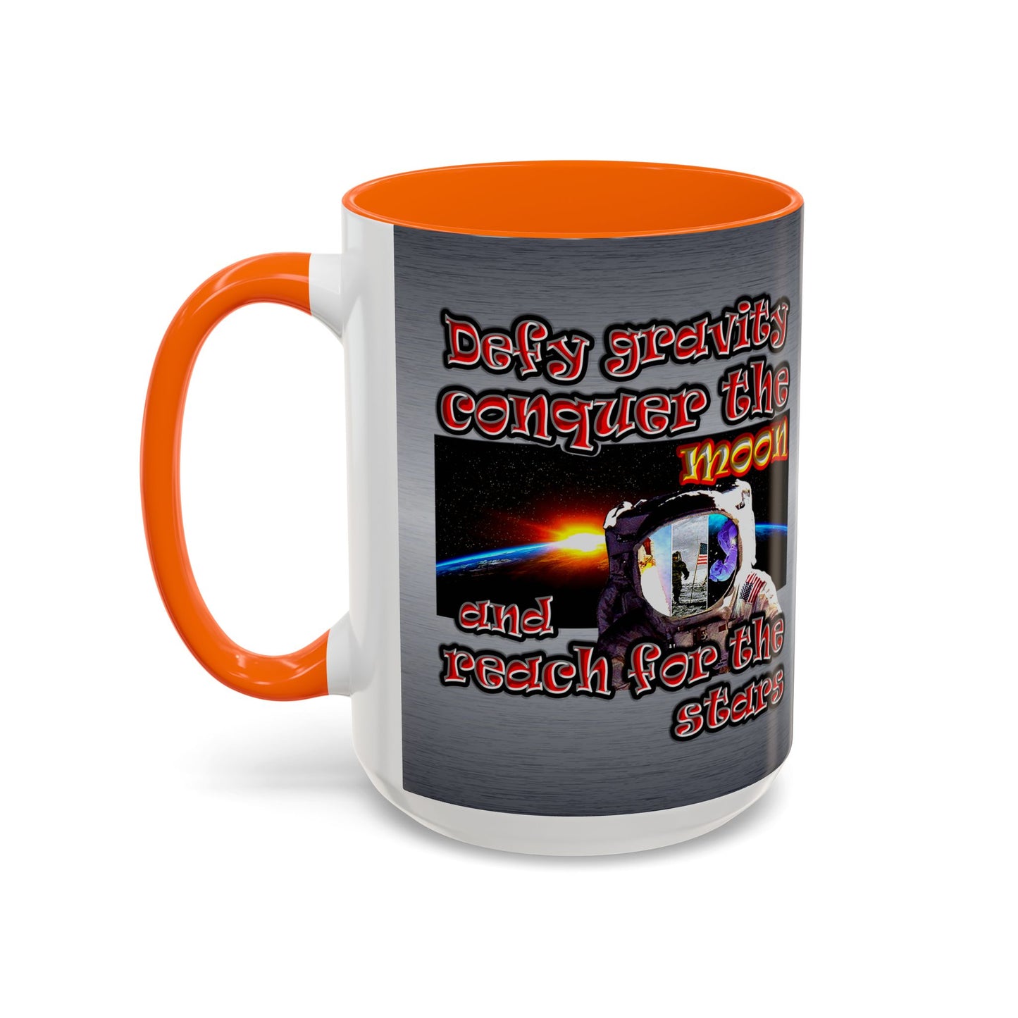 defy conquer reach - Accent Mug (brushed nickel)