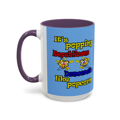 popping like popcorn - Accent Mug (light blue)
