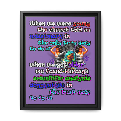 doggystyle - framed canvas art (light purple)