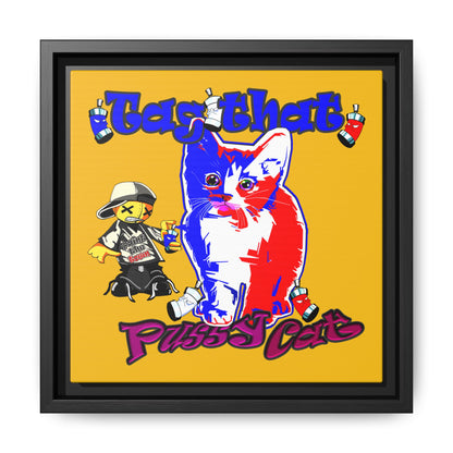 tag that - framed canvas art (yellow)