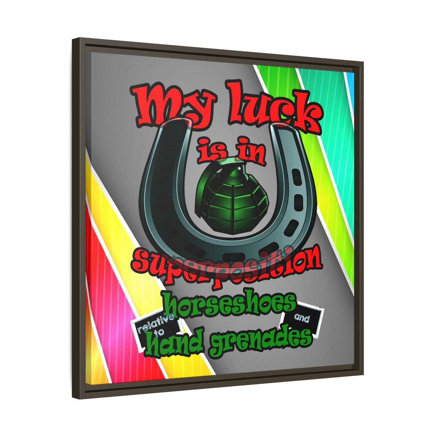 my luck - framed canvas art (rainbow split)