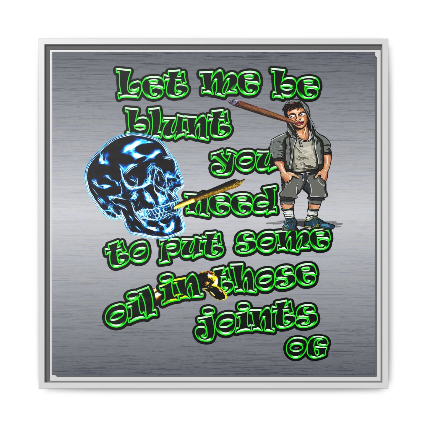 og - framed canvas art (brushed nickel)