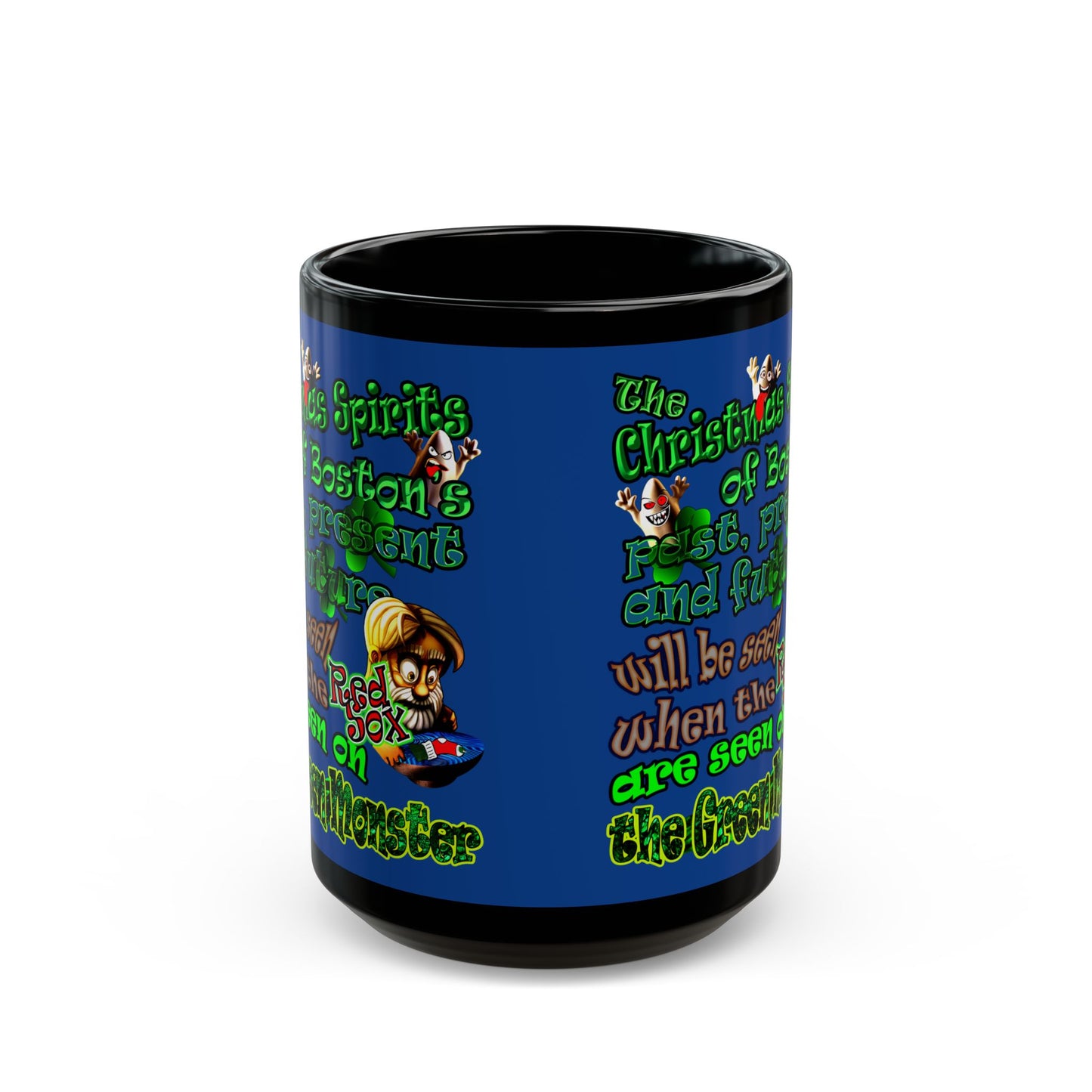 christmas spirits of boston - Black Mug (dark blue)