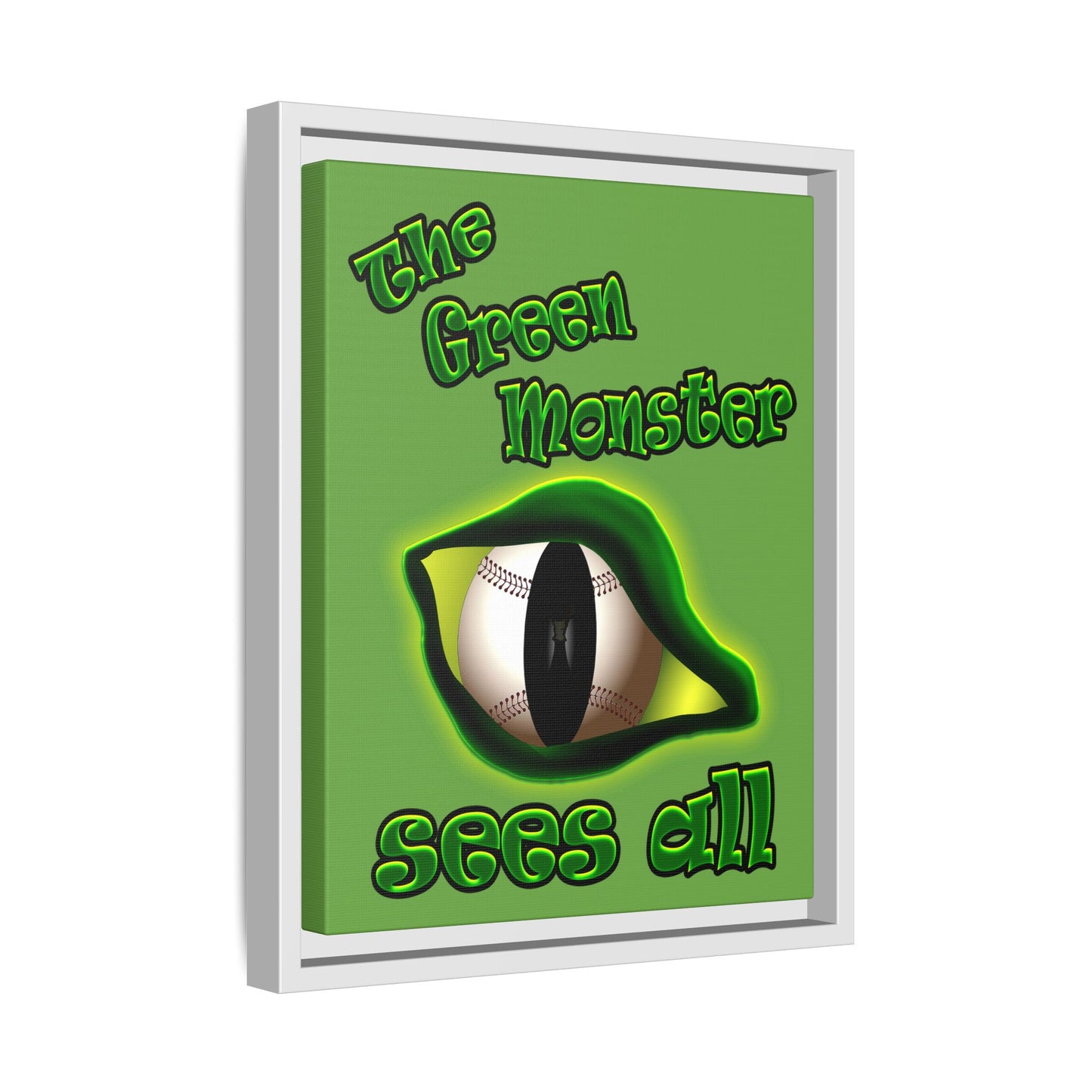 green monster - framed canvas art (green)