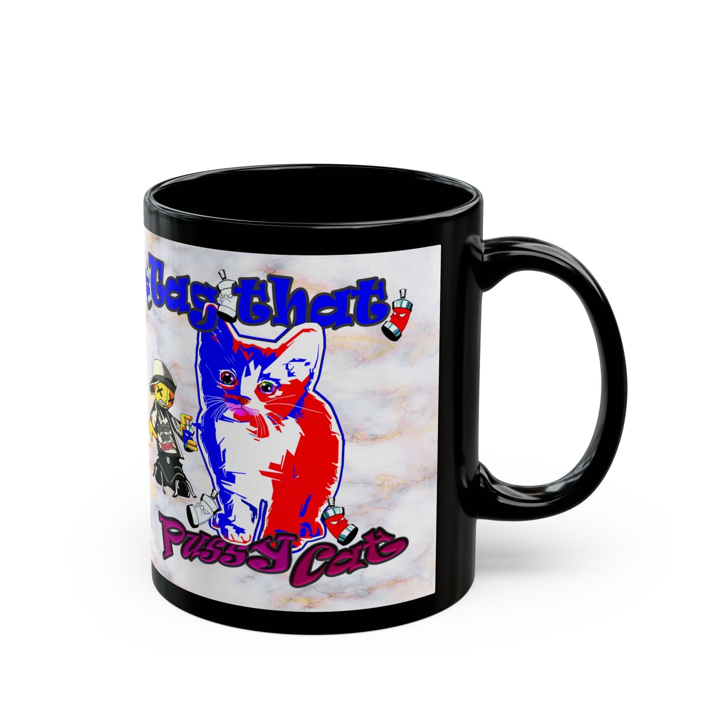 tag that - Black Mug (white marble)