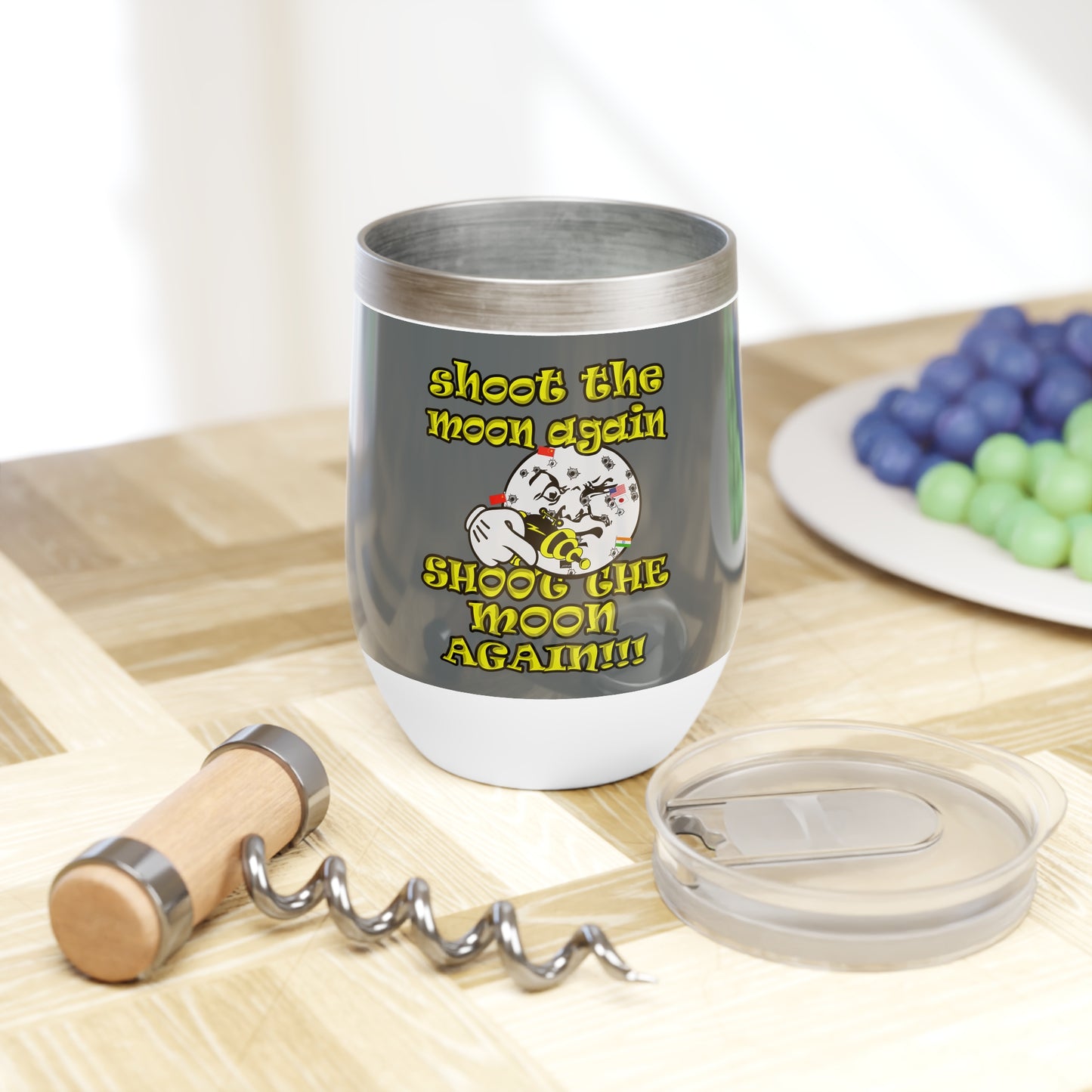 shoot the moon again - Chill Wine Tumbler (dark grey)