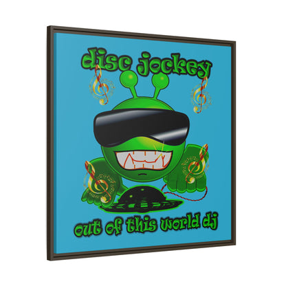 disc jockey - framed canvas art (turquoise)
