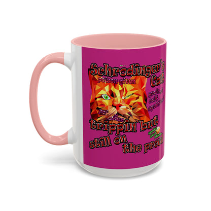 schrodinger's cat - Accent Mug (pink)