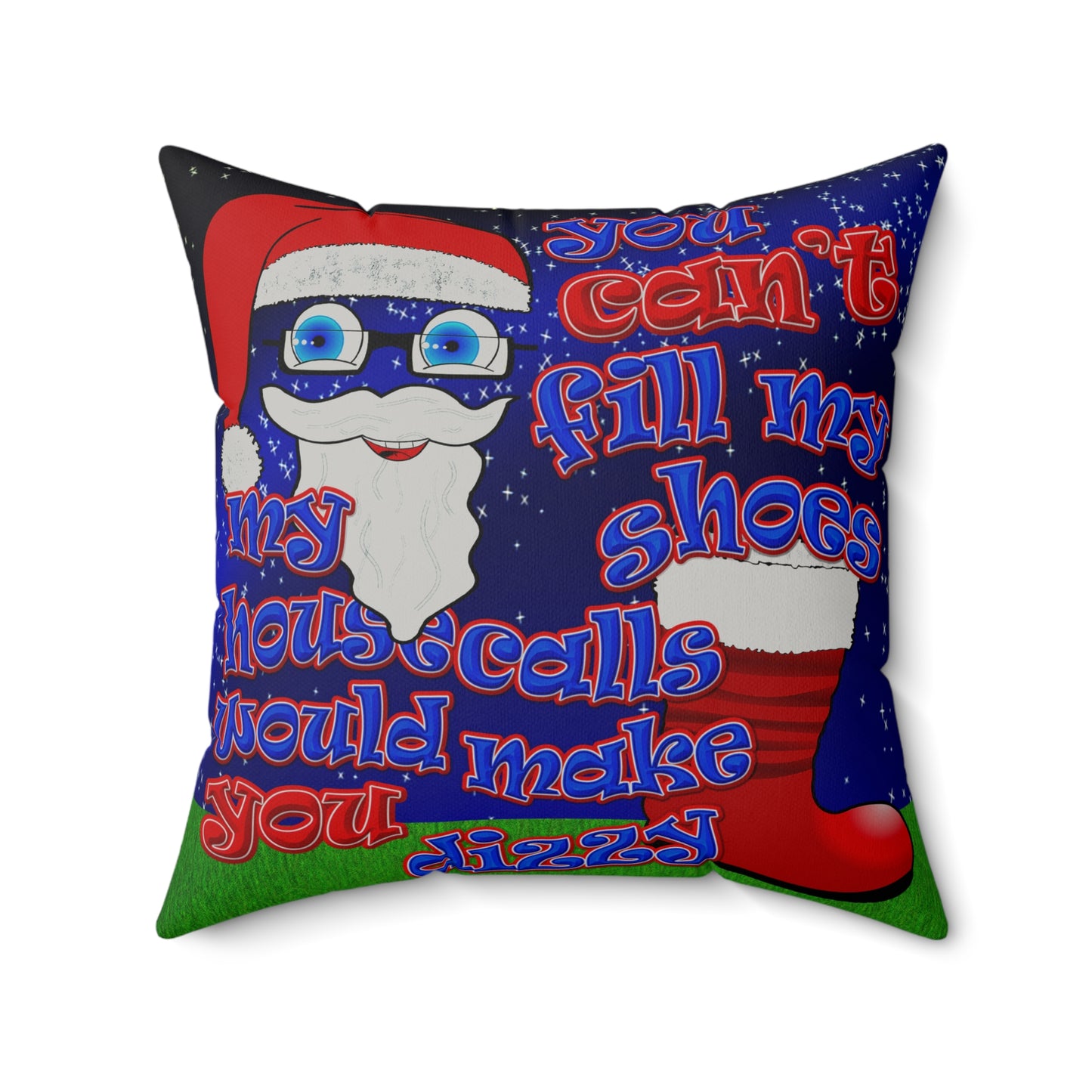 santa's shoes - Faux Suede Square Pillow - ('snoops' background)