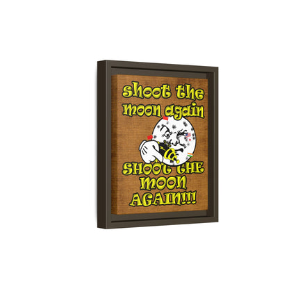shoot the moon again - framed canvas art (brown papyrus)