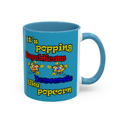 popping like popcorn - Accent Mug (turquoise)