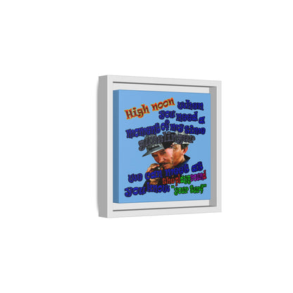 high noon - framed canvas art (light blue)