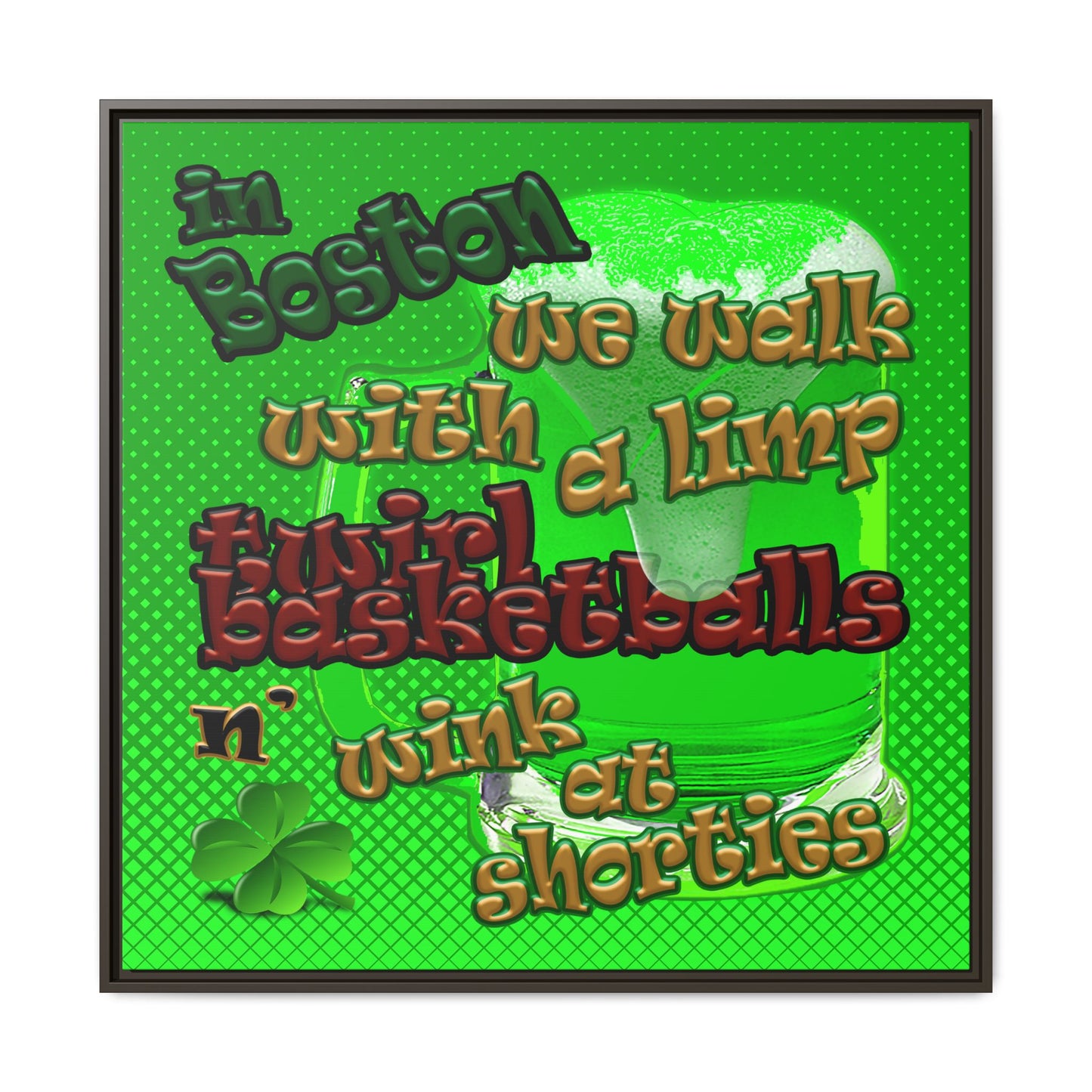 celtics logo - framed canvas art (logo green)