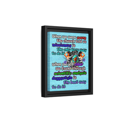 doggystyle - framed canvas art (faded blue)