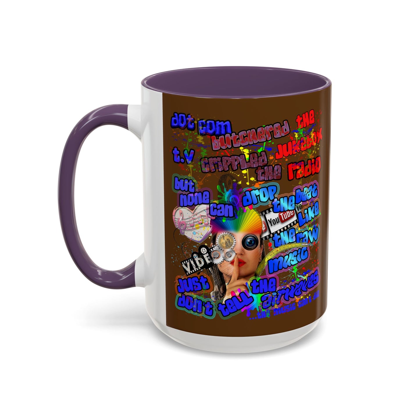 drop the beat - Accent Mug (brown)