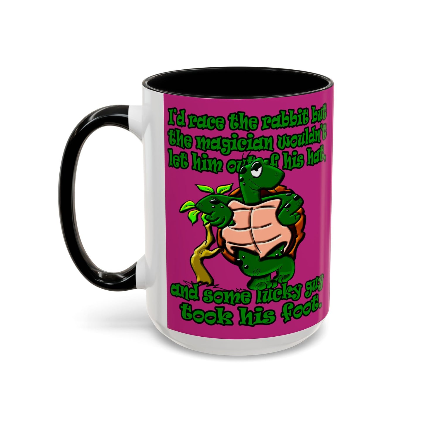 turtle race - Accent Mug (pink)