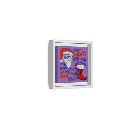 santa's shoes - framed canvas art (light purple)