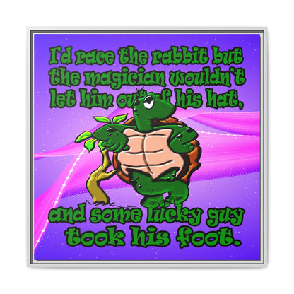 turtle race - framed canvas art (purple-pink wave)