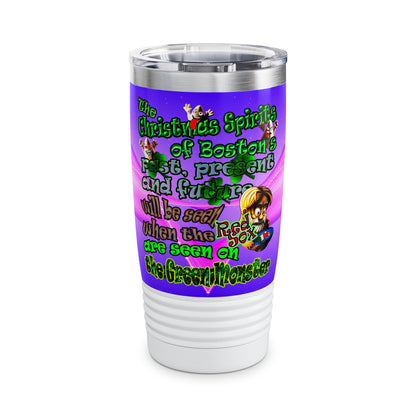 christmas spirits of boston - Ringneck Tumbler, 20oz (purple-pink wave)