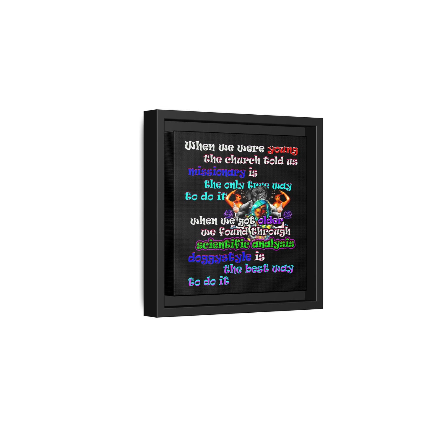 doggystyle - framed canvas art (black)