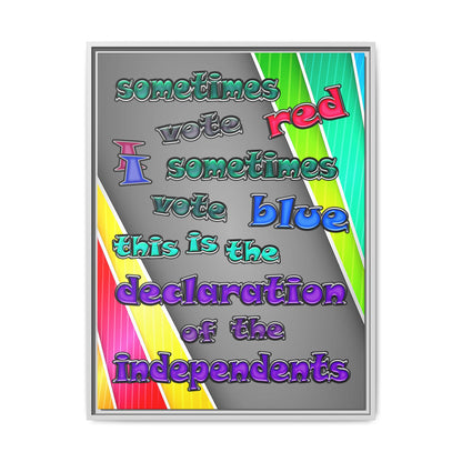declaration of the independents - framed canvas art (rainbow split)