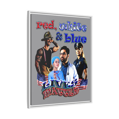 rw&b lives matter - framed canvas art (grey)