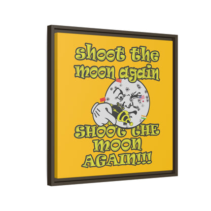 shoot the moon again - framed canvas art (yellow)