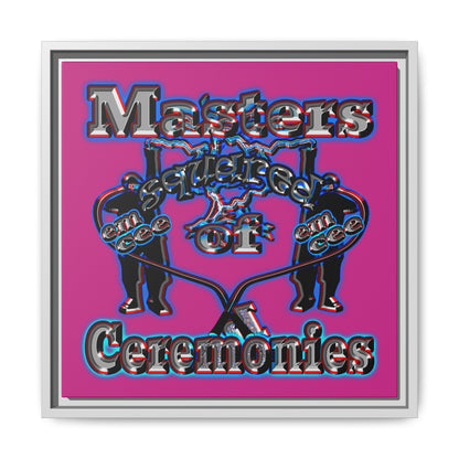 em cee squared - framed canvas art (pink)