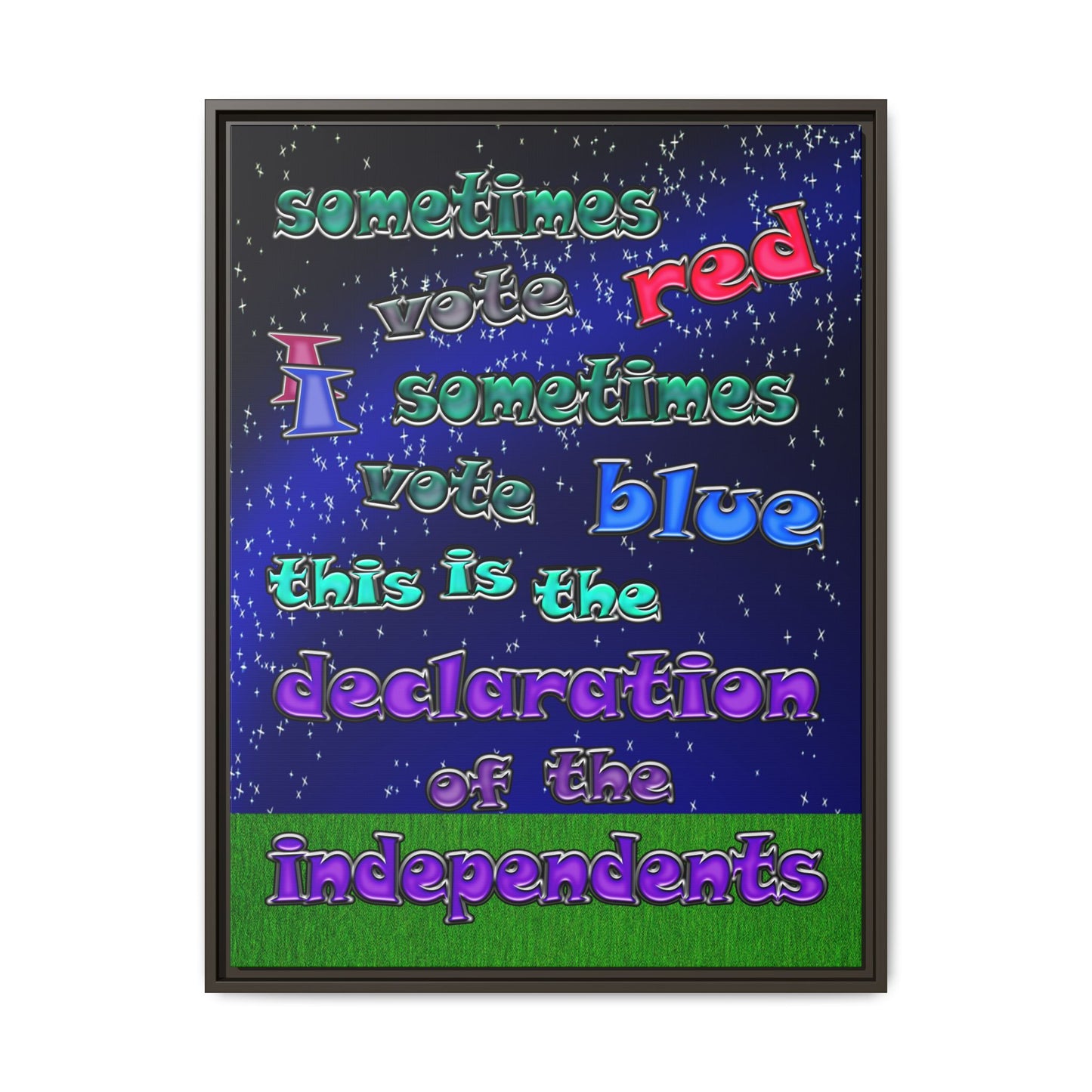 declaration of the independents - framed canvas art ('snoops' background)