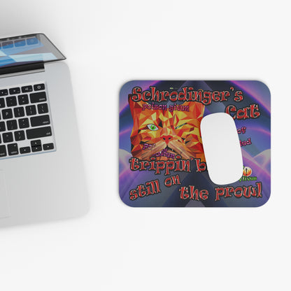 schrodinger's cat - Mouse Pad (Rectangle) (grey-pink wave)