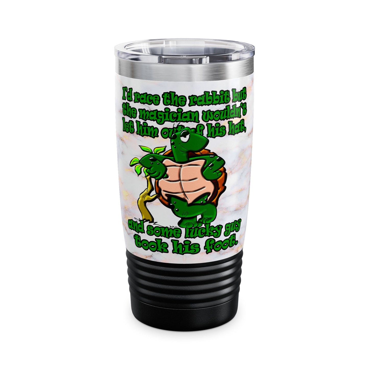 turtle race - Ringneck Tumbler, 20oz (white marble)