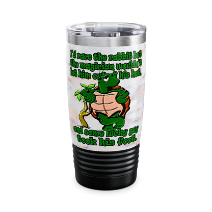turtle race - Ringneck Tumbler, 20oz (white marble)