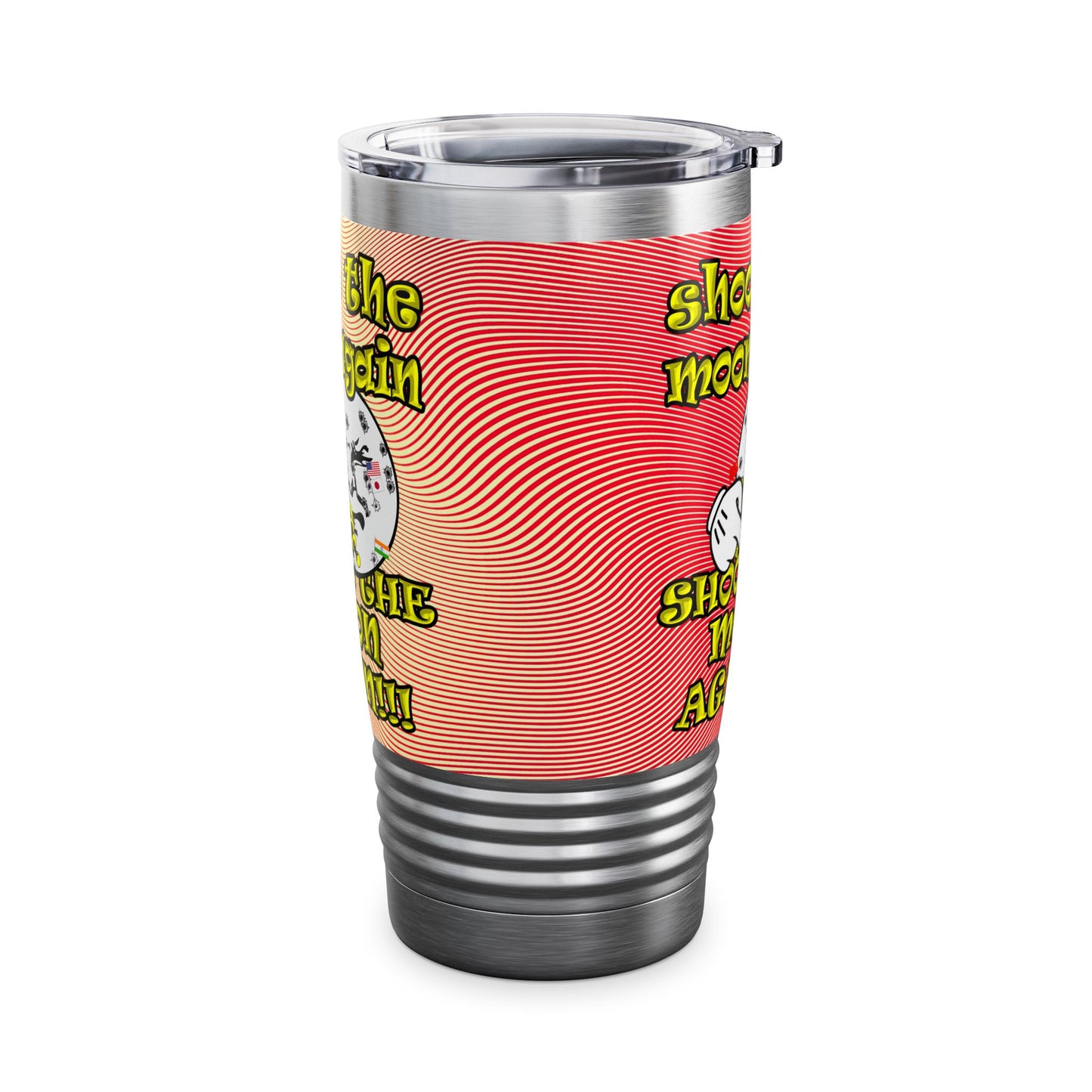 shoot the moon again - Ringneck Tumbler, 20oz (yellow-orange wave)