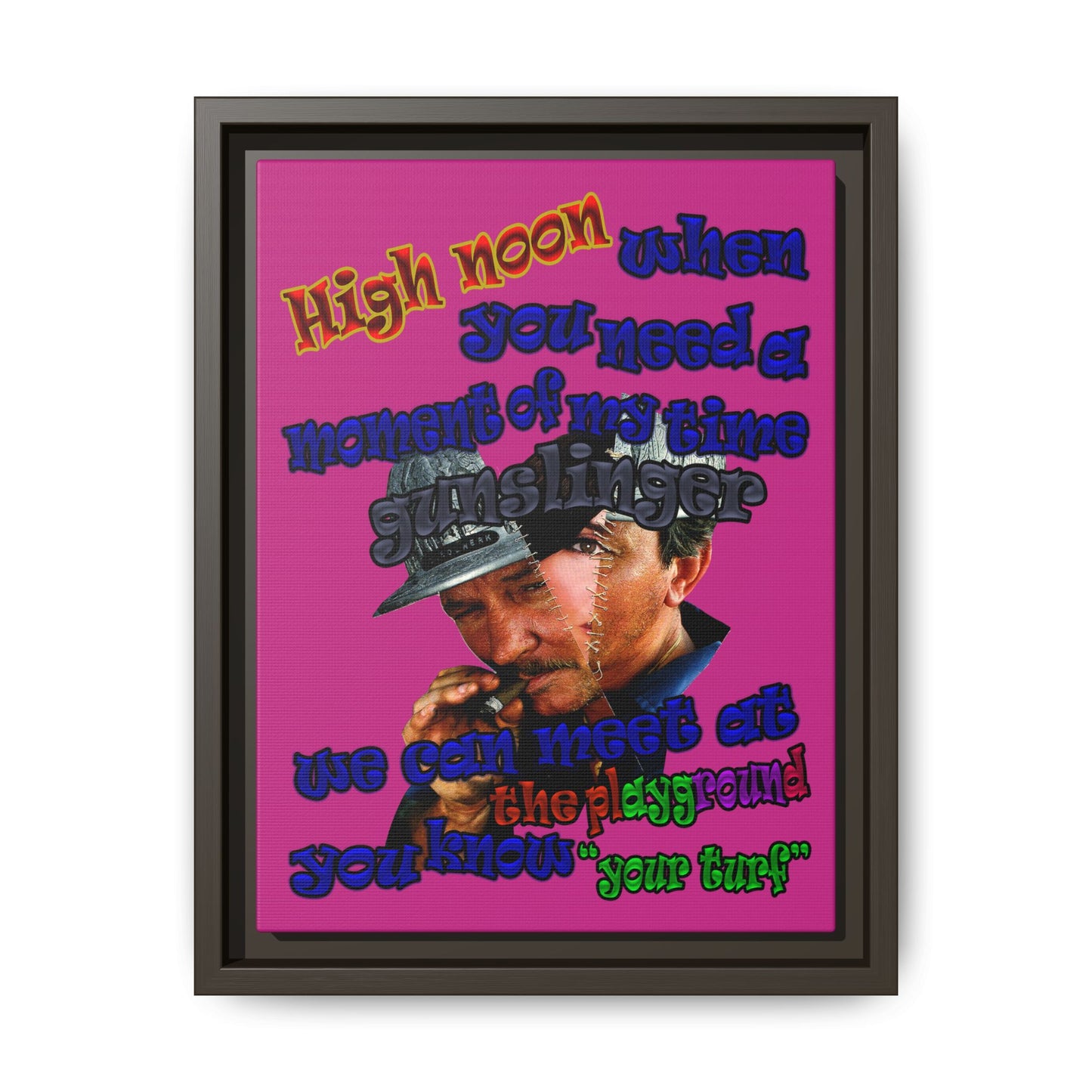 high noon - framed canvas art (pink)